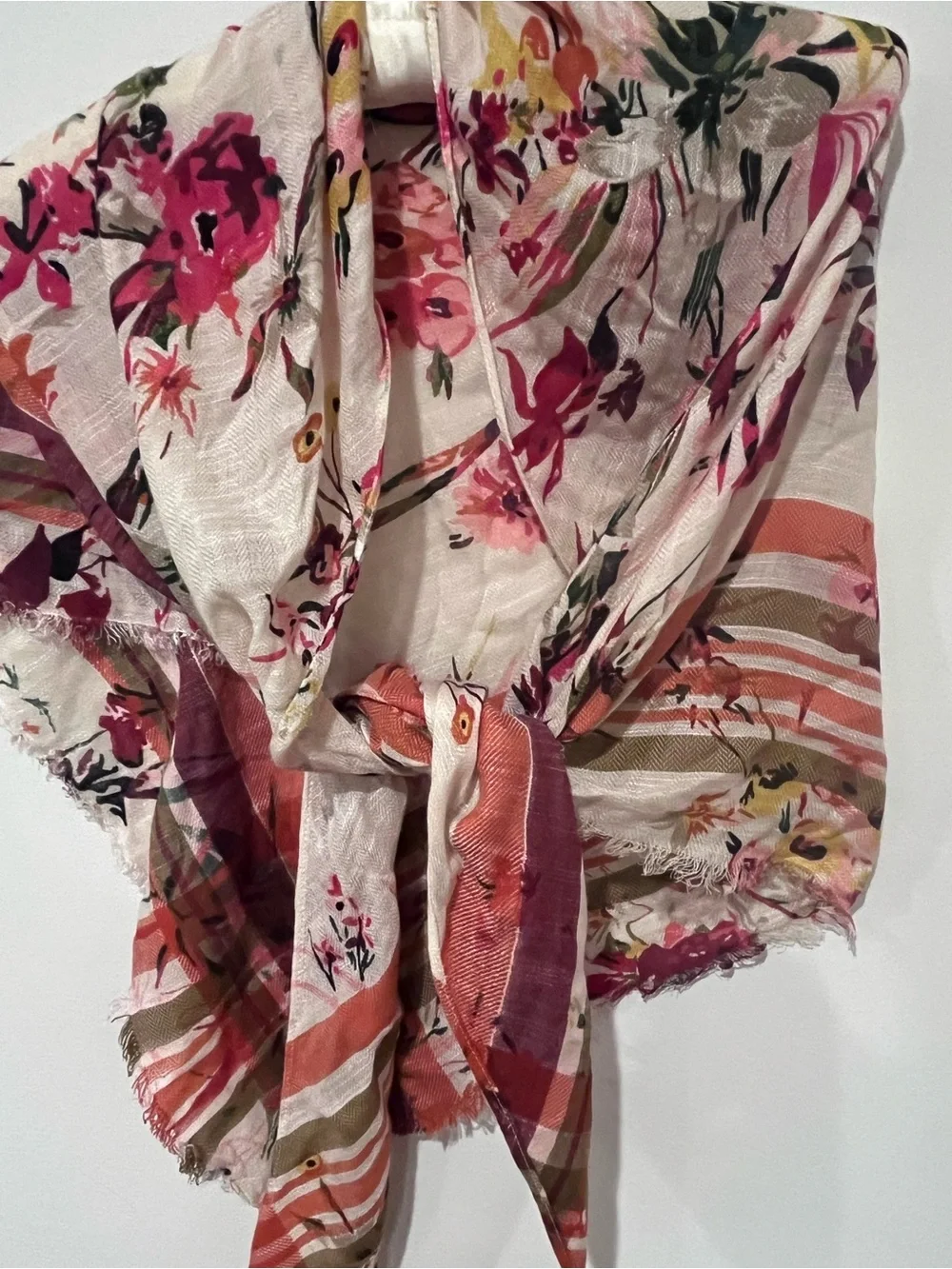 Floral Lightweight Triangle Scarf or Bathing suit Wrap